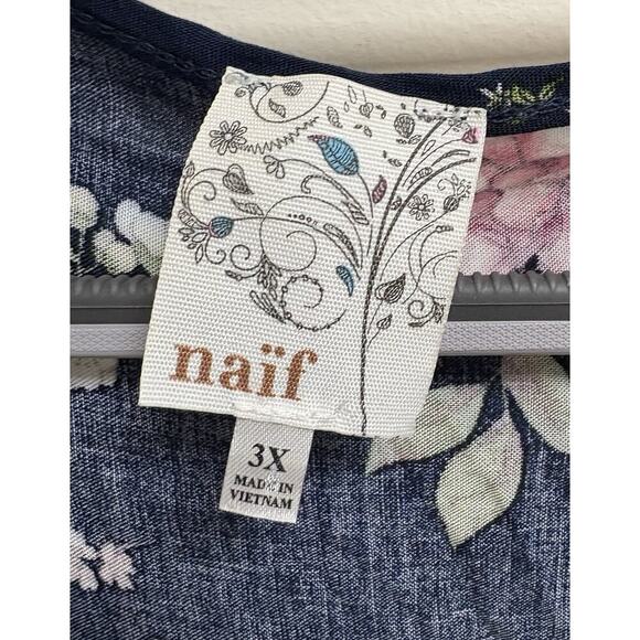 Naïf Floral Mini Dress Navy Size 2X - Picture 3 of 3